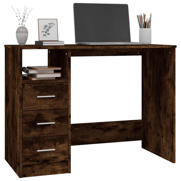 Schreibtisch Räuchereiche mit Schubladen 102x50 cm