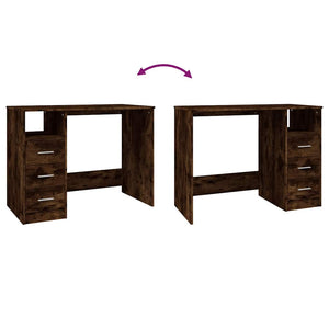 Schreibtisch Räuchereiche mit Schubladen 102x50 cm