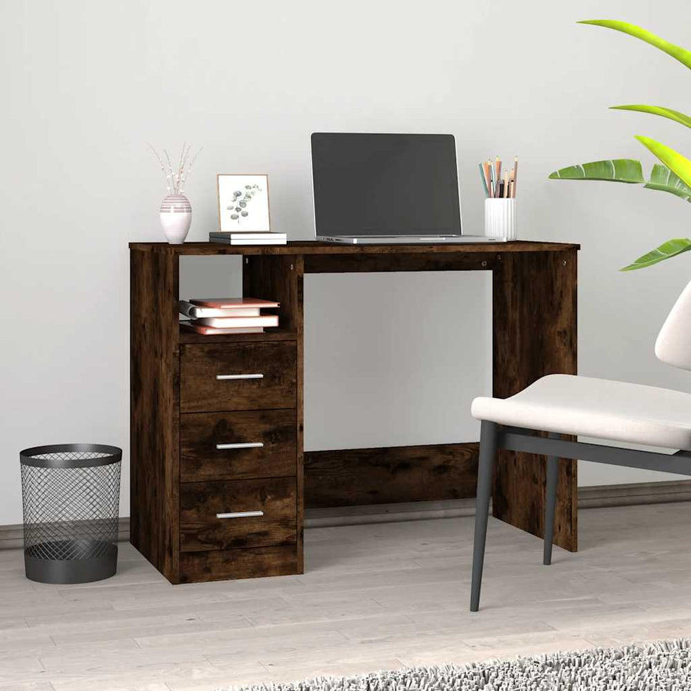Schreibtisch Räuchereiche mit Schubladen 102x50 cm