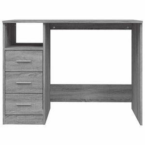Schreibtisch Grau Sonoma mit Schubladen 102 cm