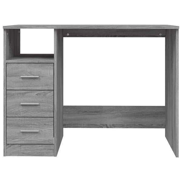 Schreibtisch Grau Sonoma mit Schubladen 102 cm
