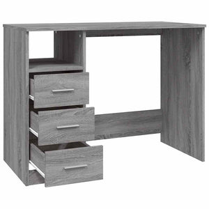 Schreibtisch Grau Sonoma mit Schubladen 102 cm
