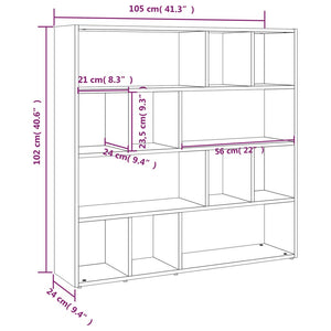 Weißes Bücherregal / Raumteiler 105x24x102 cm