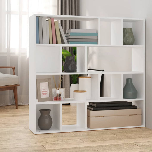 Weißes Bücherregal / Raumteiler 105x24x102 cm