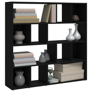 Schwarzes Bücherregal Raumteiler 105x102 cm