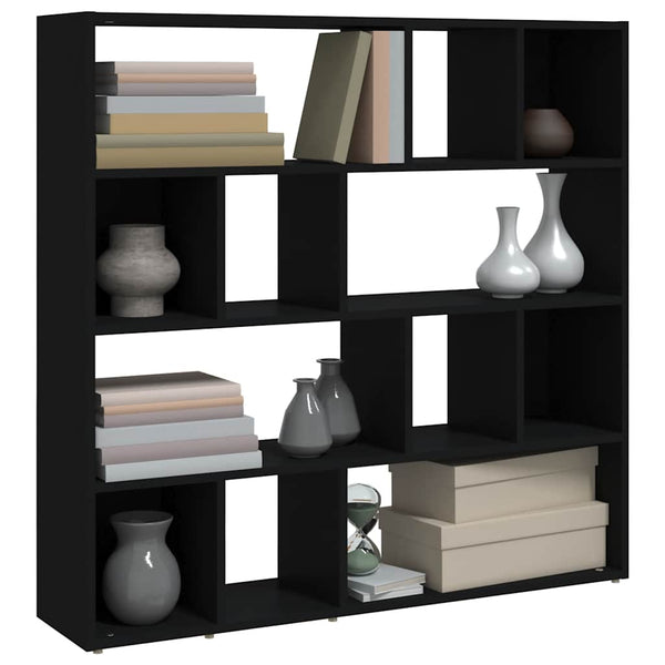Schwarzes Bücherregal Raumteiler 105x102 cm