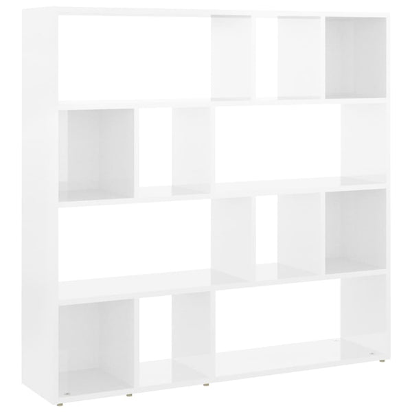 Hochglanz Bücherregal Raumteiler Weiß 105x102 cm