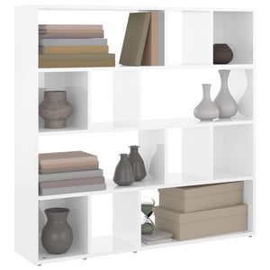 Hochglanz Bücherregal Raumteiler Weiß 105x102 cm