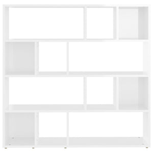 Hochglanz Bücherregal Raumteiler Weiß 105x102 cm