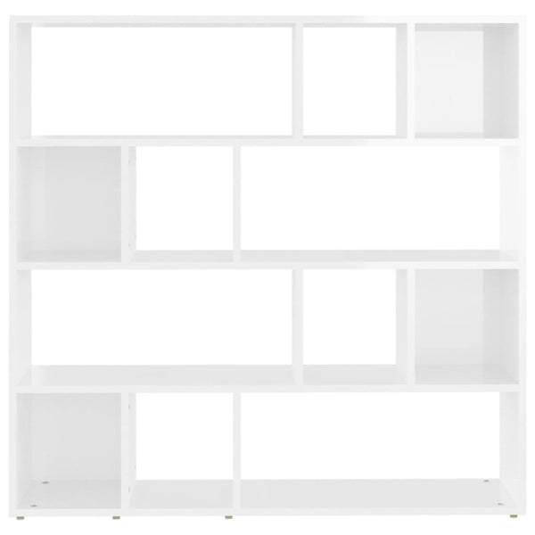 Hochglanz Bücherregal Raumteiler Weiß 105x102 cm
