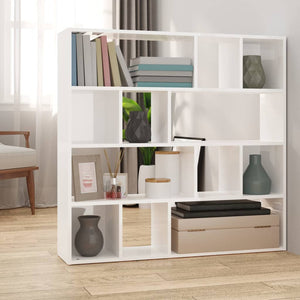 Hochglanz Bücherregal Raumteiler Weiß 105x102 cm