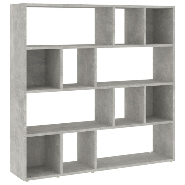 Betongraues Bücherregal/Raumteiler 105x24x102 cm