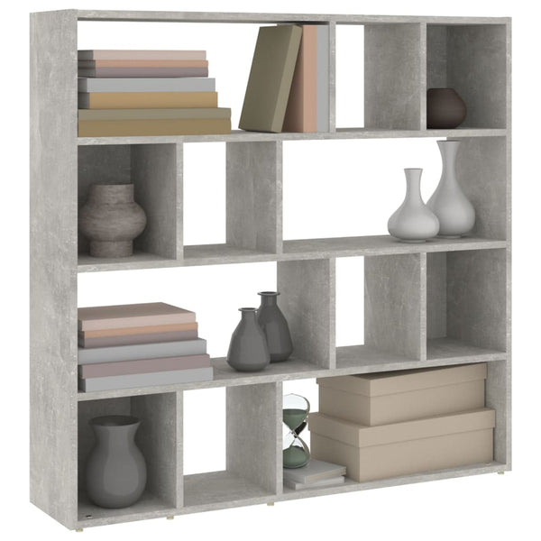 Betongraues Bücherregal/Raumteiler 105x24x102 cm