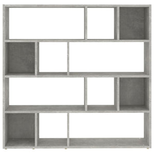 Betongraues Bücherregal/Raumteiler 105x24x102 cm