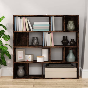 Bücherregal Raumteiler Räuchereiche 105x24x102 cm