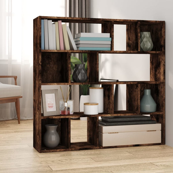 Bücherregal Raumteiler Räuchereiche 105x24x102 cm
