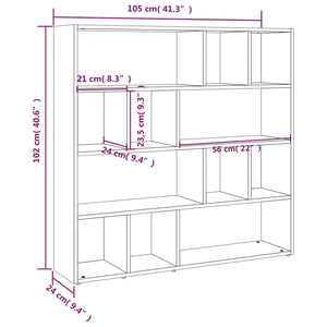 Graues Bücherregal Sonoma 105x24x102 cm