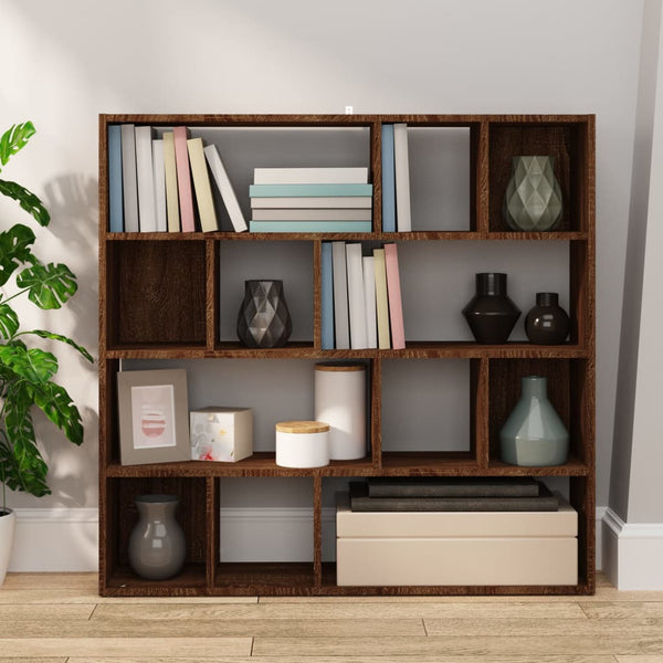 Braun Eichen Bücherregal Raumteiler 105x102 cm