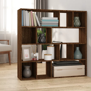 Braun Eichen Bücherregal Raumteiler 105x102 cm