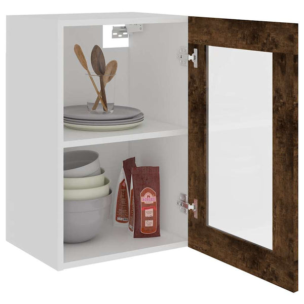 Hängeschrank Lyon Glas Räuchereiche 40x60 cm