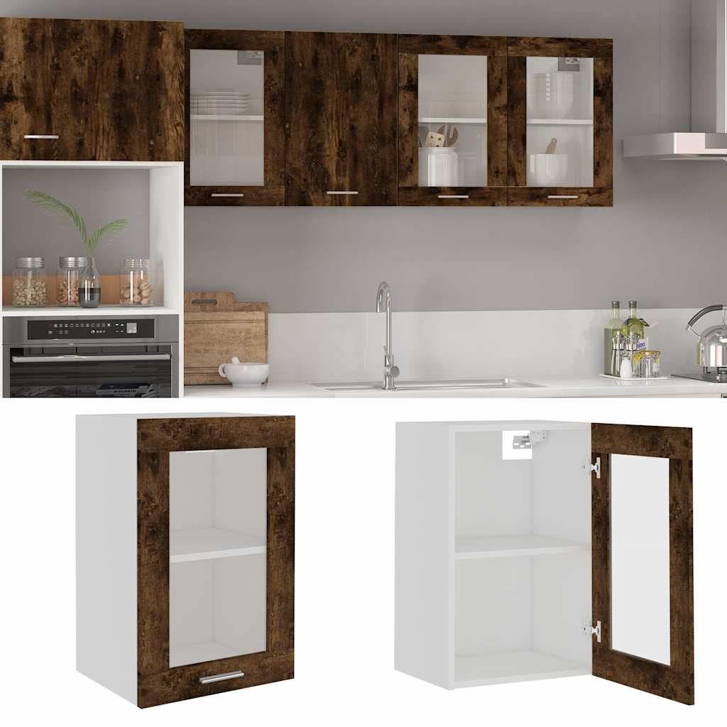 Hängeschrank Lyon Glas Räuchereiche 40x60 cm