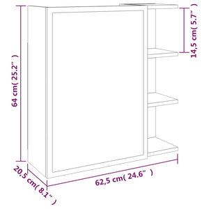 Bad-Spiegelschrank Räuchereiche 62,5 cm