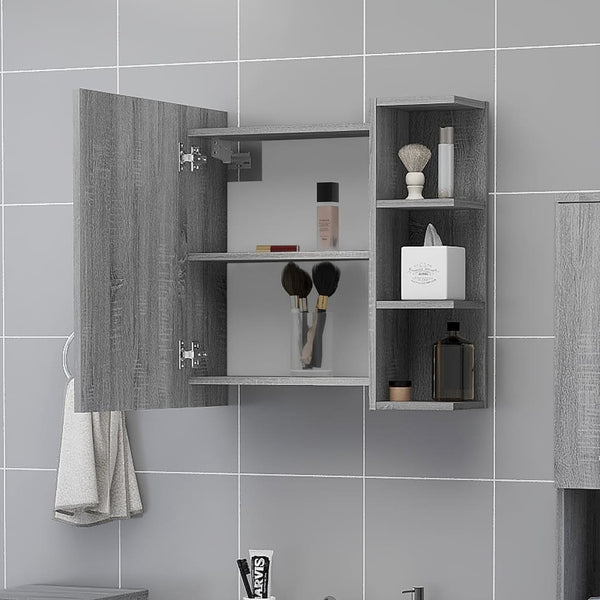 Bad Spiegelschrank Grau Sonoma 62,5 cm