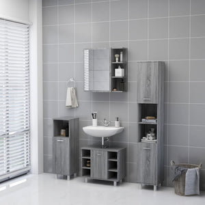 Bad Spiegelschrank Grau Sonoma 62,5 cm