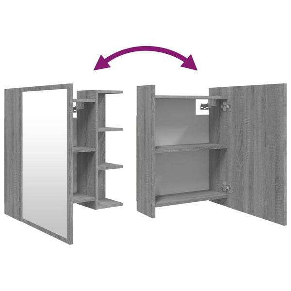 Bad Spiegelschrank Grau Sonoma 62,5 cm