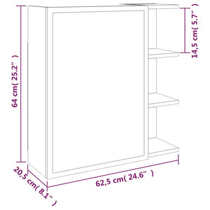 Bad Spiegelschrank Grau Sonoma 62,5 cm