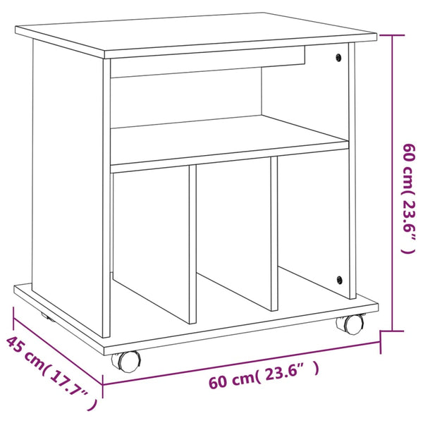 Rollschrank Grau Sonoma 60 cm