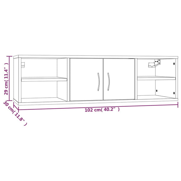 Wandregal Räuchereiche 102 cm