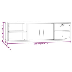 Graues Wandregal Sonoma, 102 cm