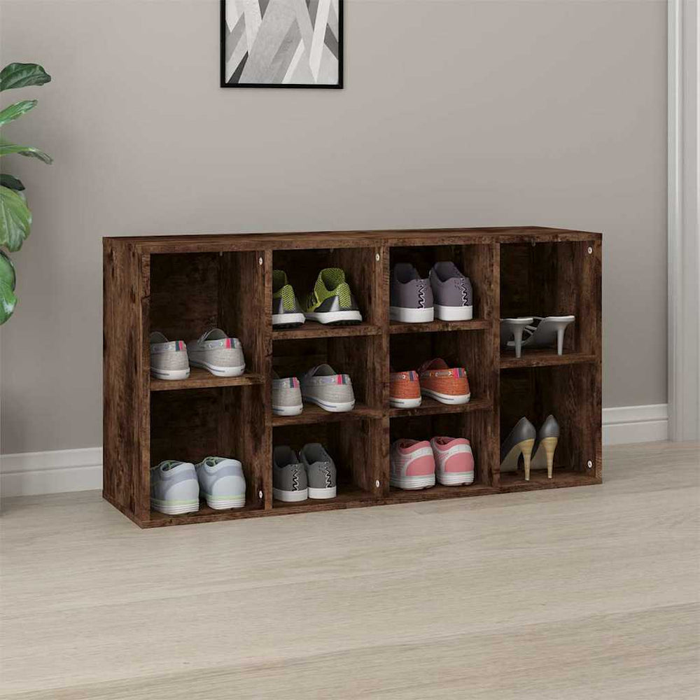 vidaXL Banc à chaussures chêne fumé 103x30x55 cm Bois d'ingénierie
