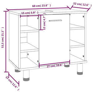 Badschrank Räuchereiche 60 cm
