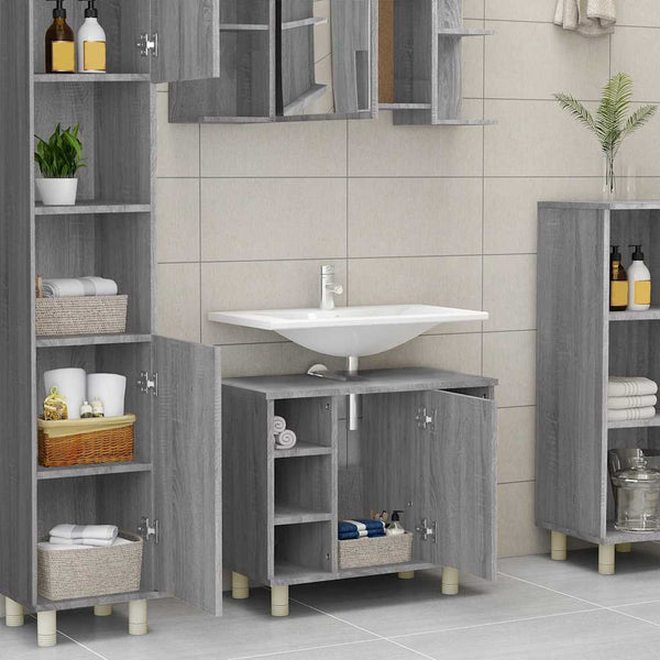 Badschrank Grau Sonoma 60 cm