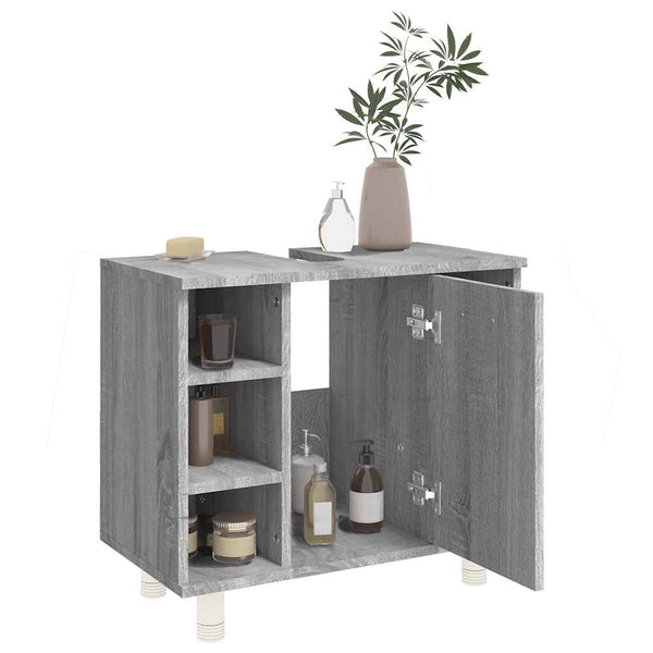 Badschrank Grau Sonoma 60 cm