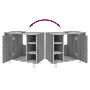 Badschrank Grau Sonoma 60 cm