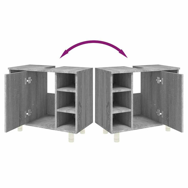 Badschrank Grau Sonoma 60 cm