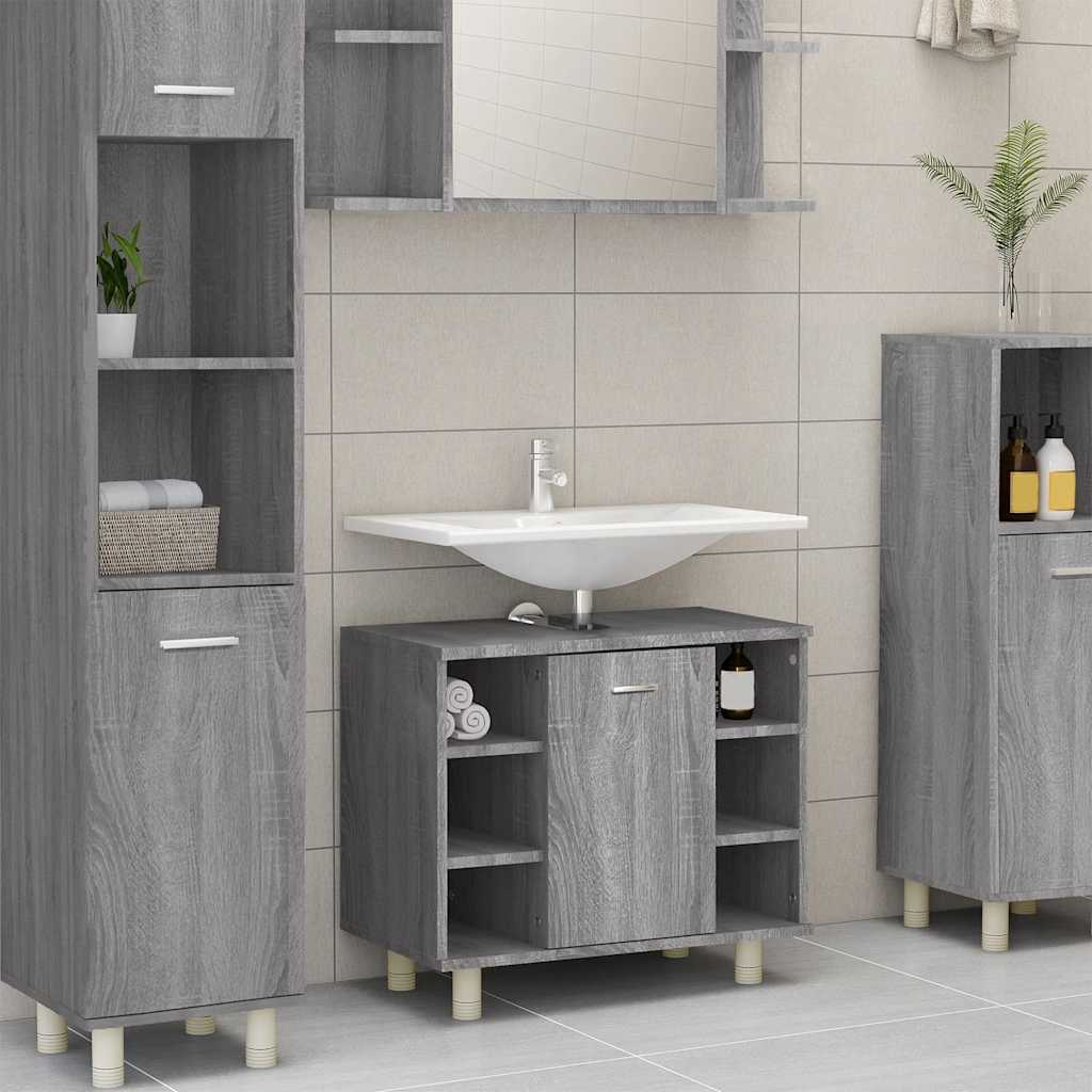 Badschrank Grau Sonoma 60 cm