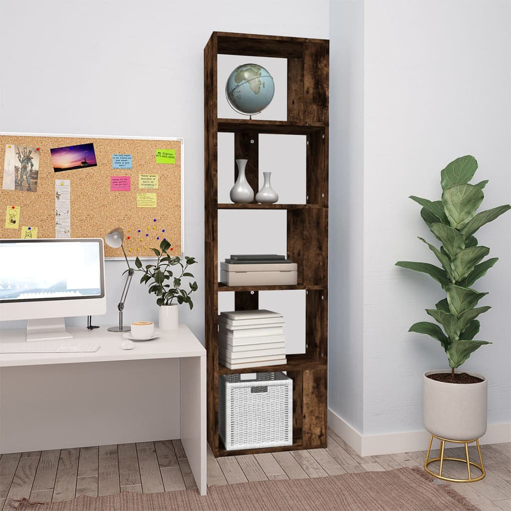 vidaXL Étagère à livres chêne fumé 45x24x160 cm en bois d'ingénierie