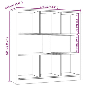 Bücherregal Grau Sonoma 97,5x29,5x100 cm