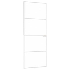 Innentür Weiß 76x201,5 cm Hartglas & Aluminium Schlank