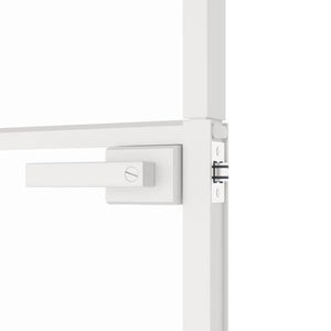 Innentür Weiß 83x201,5 cm Hartglas & Aluminium Schlank