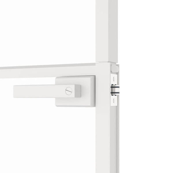 Innentür Weiß 83x201,5 cm Hartglas & Aluminium Schlank