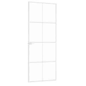 Innentür Weiß 76x201,5 cm Hartglas & Aluminium Schlank