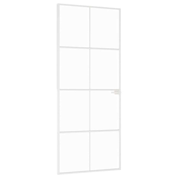 Innentür Weiß 83x201,5 cm Hartglas & Aluminium Schlank