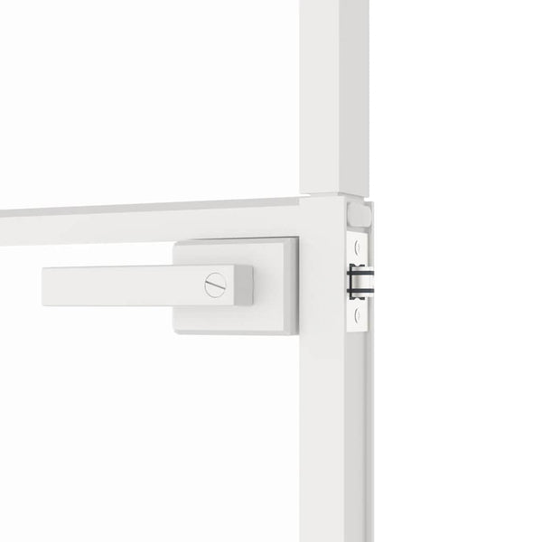Innentür Weiß 83x201,5 cm Hartglas & Aluminium Schlank