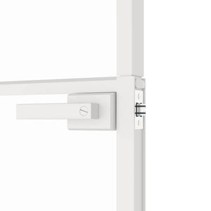 Innentür Weiß 93x201,5 cm Hartglas & Aluminium Schlank