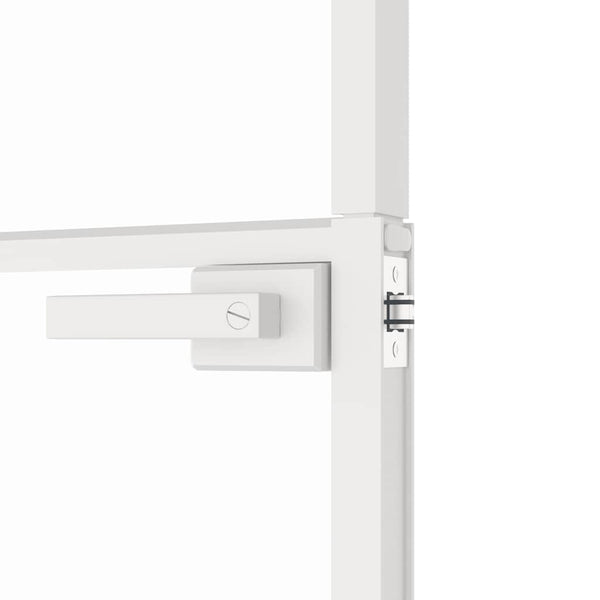 Innentür Weiß 102x201,5 cm Hartglas & Aluminium Schlank
